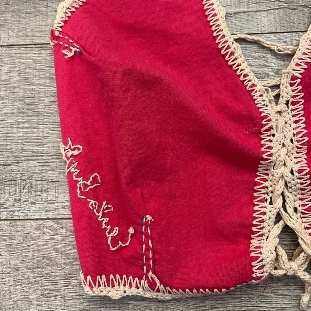 Barbie Pink Handmade Crochet Crop Top - Picture 2 of 4